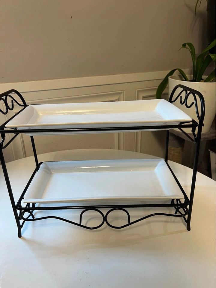⚽ Two Tiered Porcelain Cookie Tray - photo 2