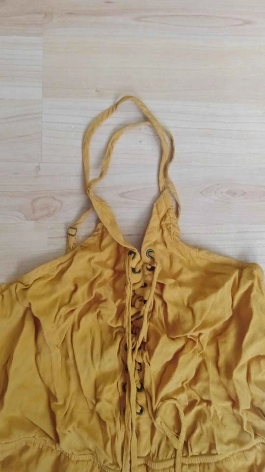 Mustard Yellow Lace Trim Romper size L - photo 2