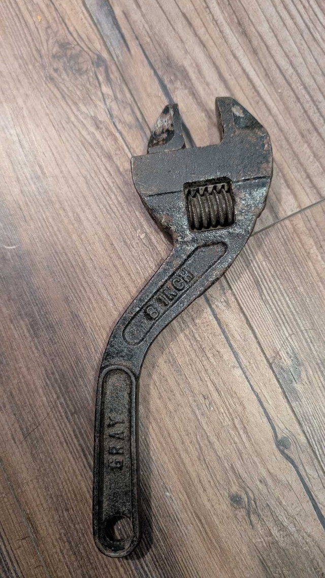 Gray 8 Inch Adjustable Wrench