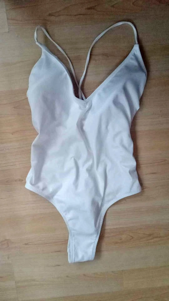 White Lace-Up One-Piece Swimsuit