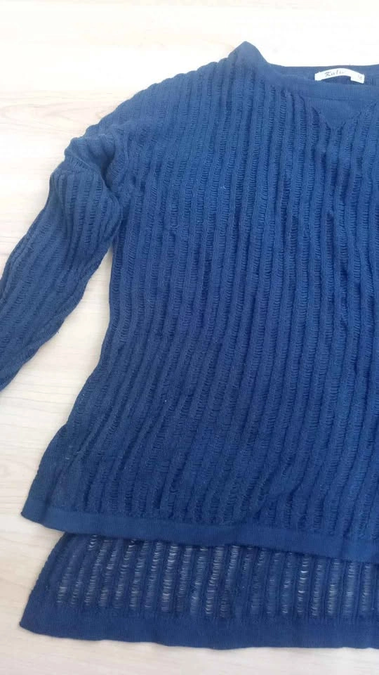 Kalie Navy Blue Knit Sweater Size M - photo 2