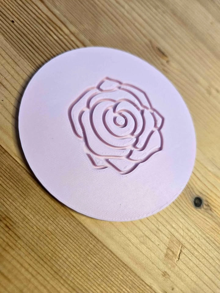 3D Printed Rose Coaster – Pink – Drink Coaster