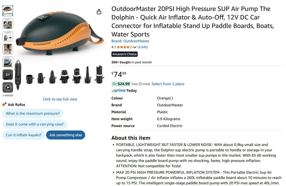 OutdoorMaster SUP Air Pump - The Dolphin image indicator(2)