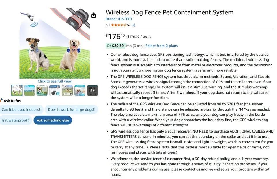 Wireless Dog Fence Pet Containment System image indicator(2)