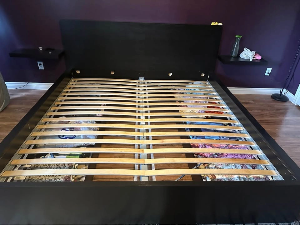 IKEA Malm King Bed Frame with Luröy Slats - photo 3