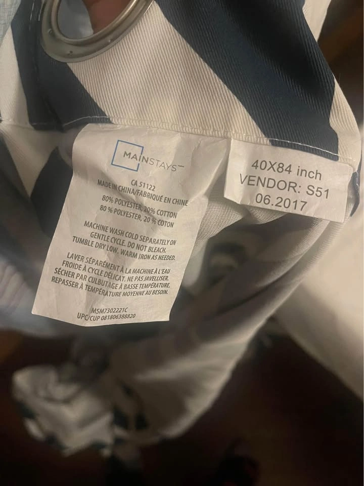 4 brand new chevron blue-white curtains (40x84 inches) - photo 3