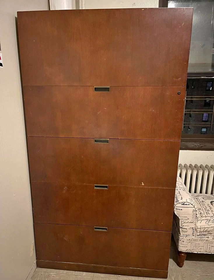 Large Vintage Armoire Walnut Dresser in Excellent Condition