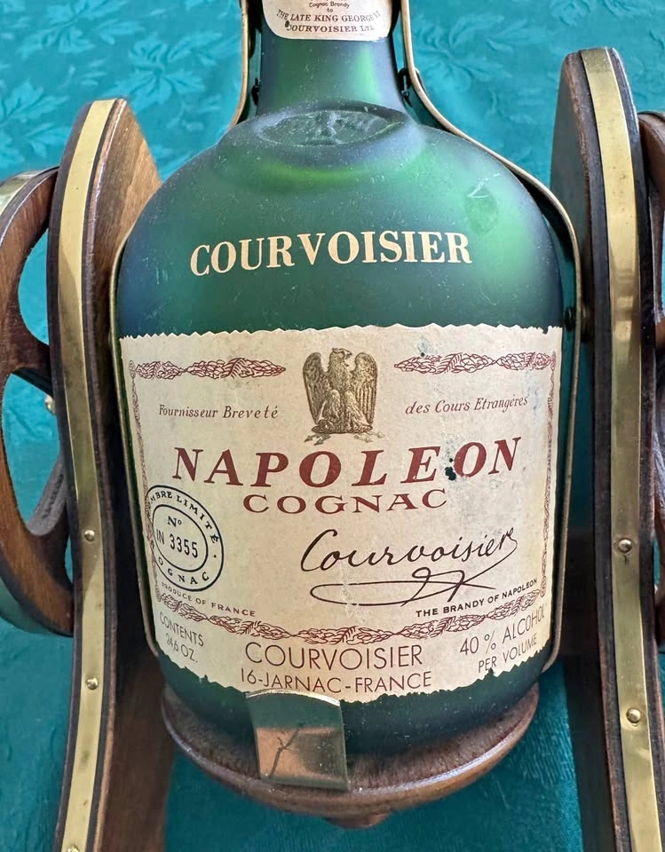 Vintage Courvoisier Cognac Cannon & Luigi Bormioli Flutes