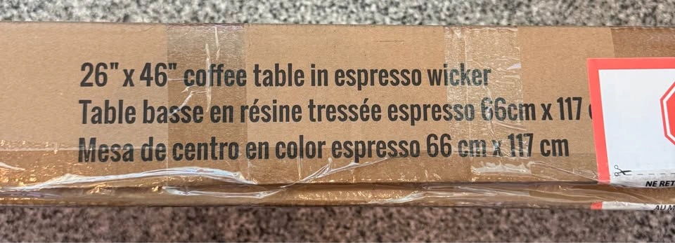 NEW RST Portofino Outdoor Wicker Coffee Table – Sealed in Box - photo 2