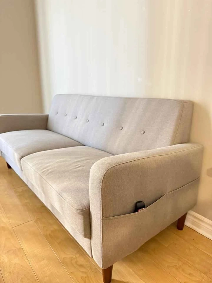 Mid-Century Modern 2-Seater Sofa/Loveseat – Light Grey