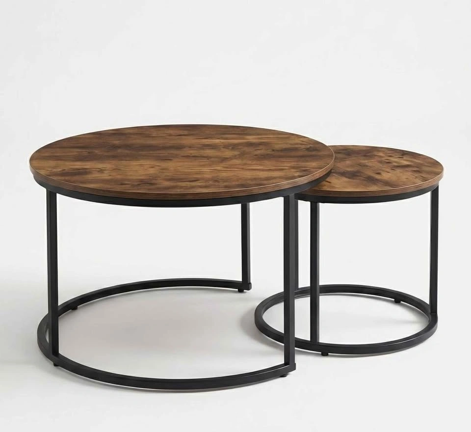 Nesting Coffee Tables — Set of 2 | Rustic Industrial - photo 2