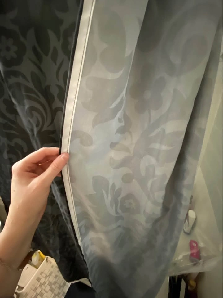 Declutter Black Damask long Shower Curtain 72” - photo 2