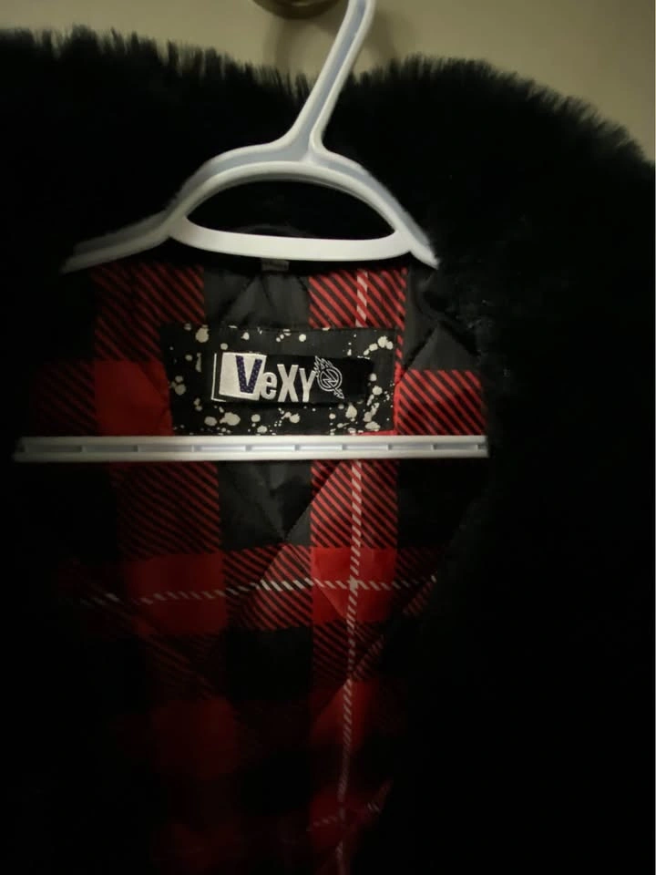 VeXY Black Double-Breasted Faux Fur Collar Jacket - XS - photo 3