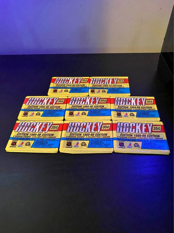 1989-90 O-Pee-Chee Stickers Wax Packs (8 packs)