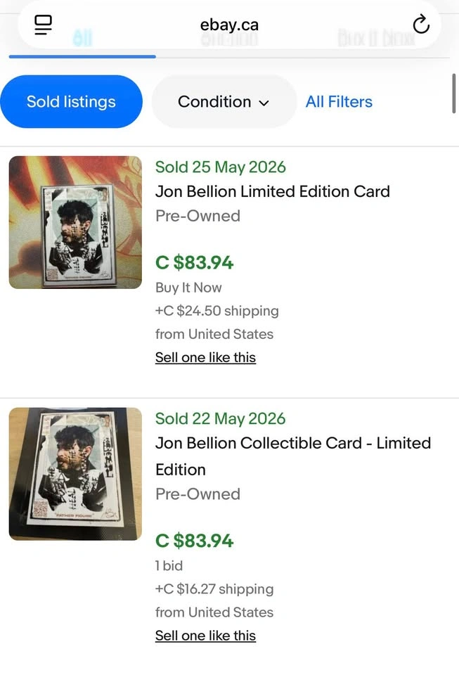 Jon Bellion Father Figure Promo Trading Card - photo 3