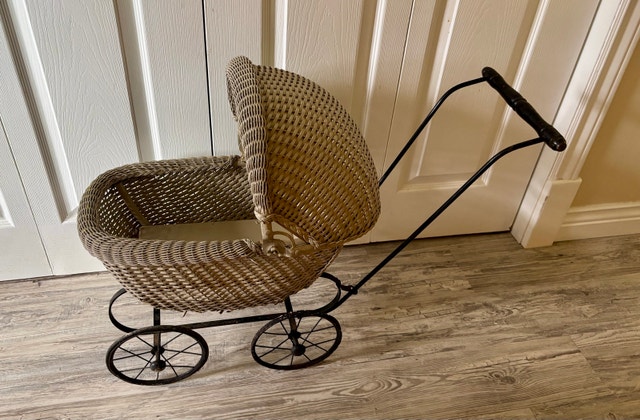 Vintage Wicker Doll Stroller