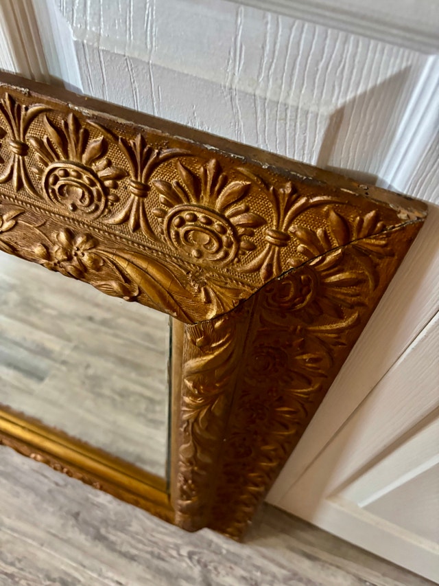 Antique Ornate Gold Wall Mirror wide frame - photo 2