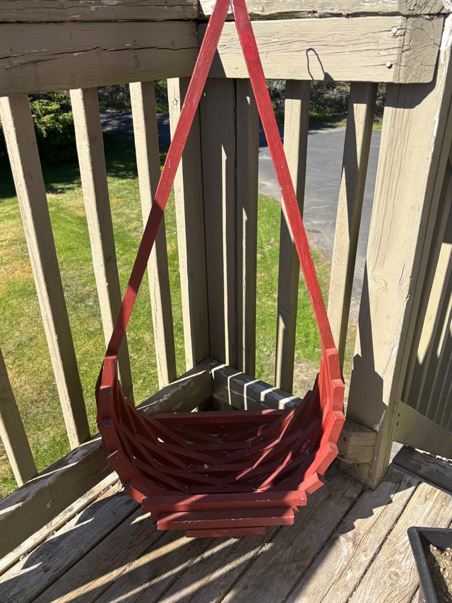Large wooden Hanging Basket