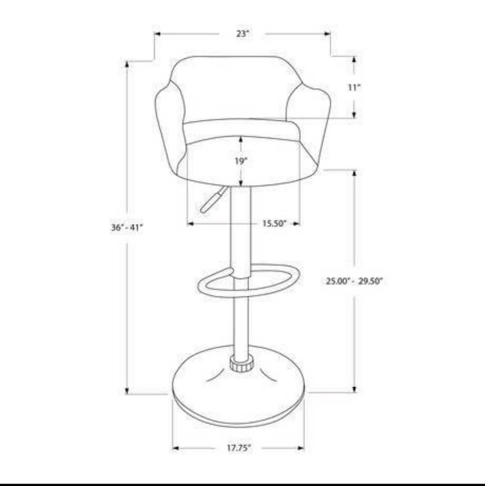 Monarch Specialties Chrome Metal Bar Stool 1 PC - photo 3