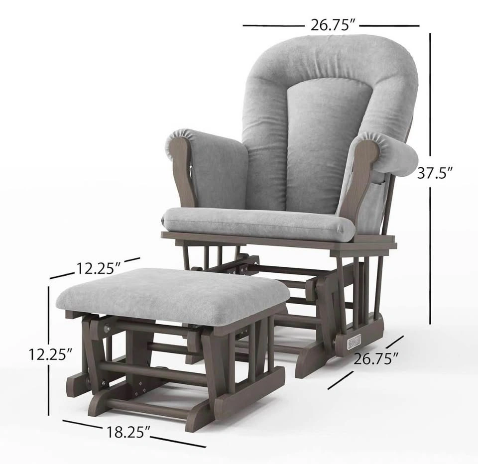 Forever Eclectic Cozy Glider and Ottoman, Dapper Gray - photo 4