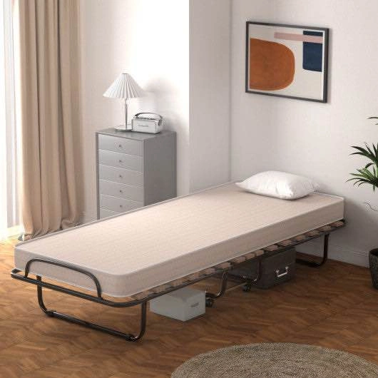 Portable Folding Bed with Foam Mattress and Metal Frame - photo 3