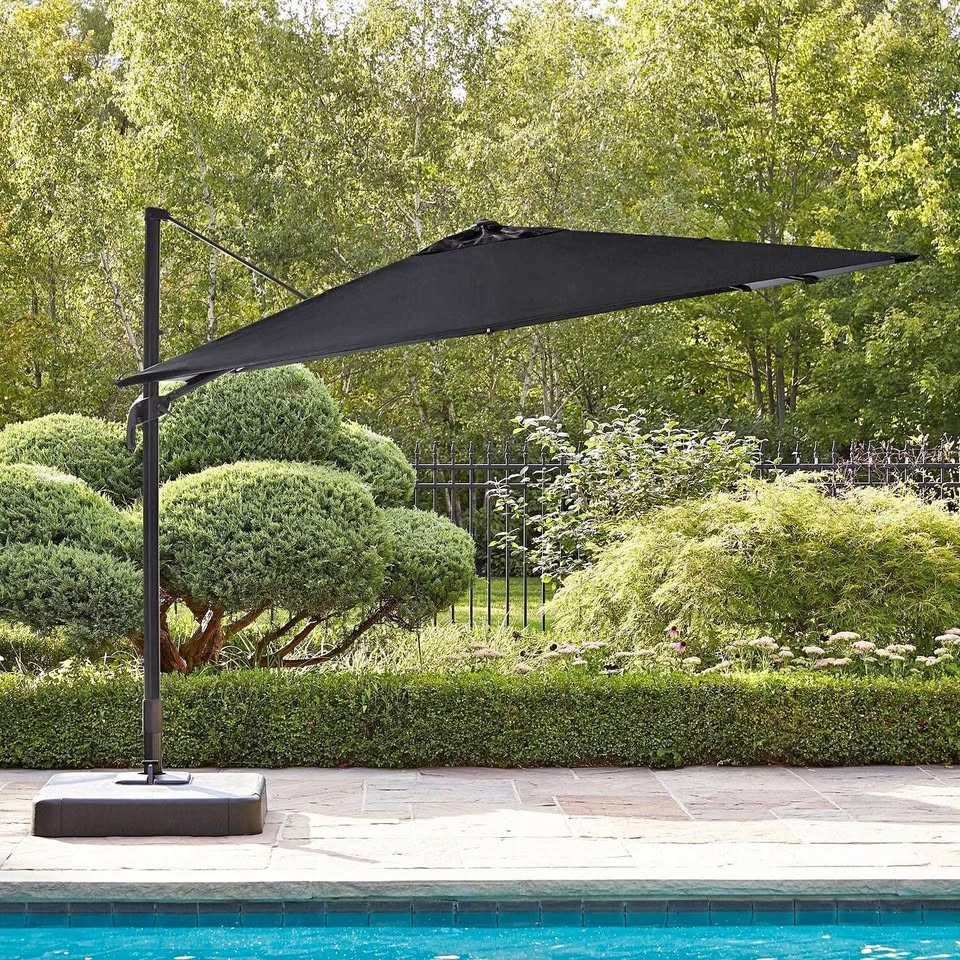 Hometrends 10 ft. x 10 ft. Offset Square Umbrella & Base
