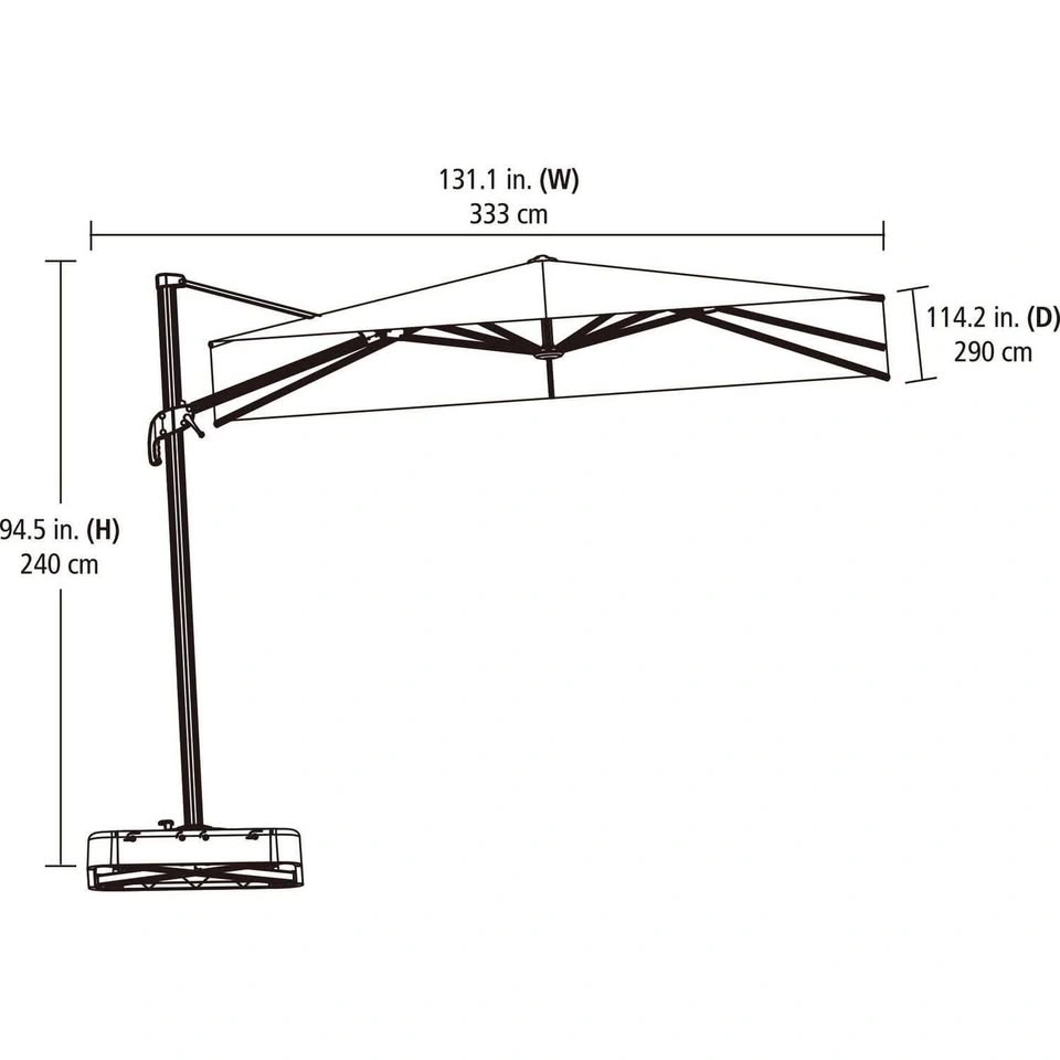 Hometrends 10 ft. x 10 ft. Offset Square Umbrella & Base - photo 5