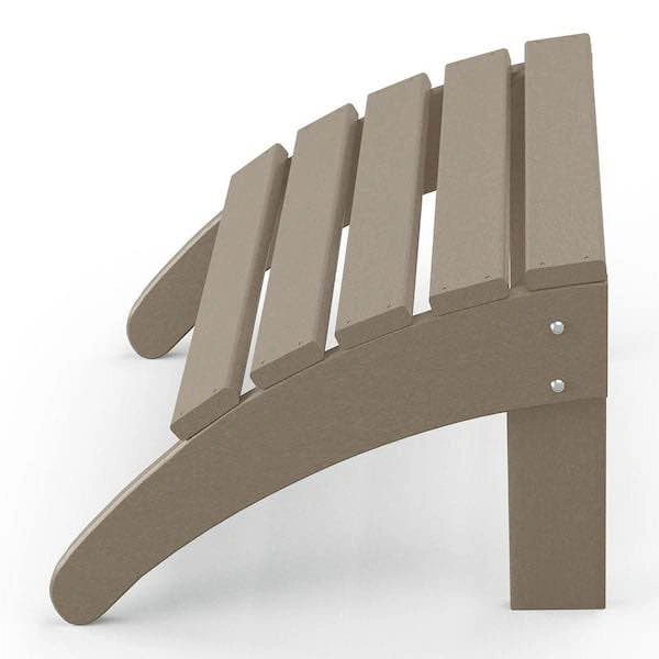 District Weathered Wood Outdoor Plastic Adirondack Chair Ottoman - photo 2