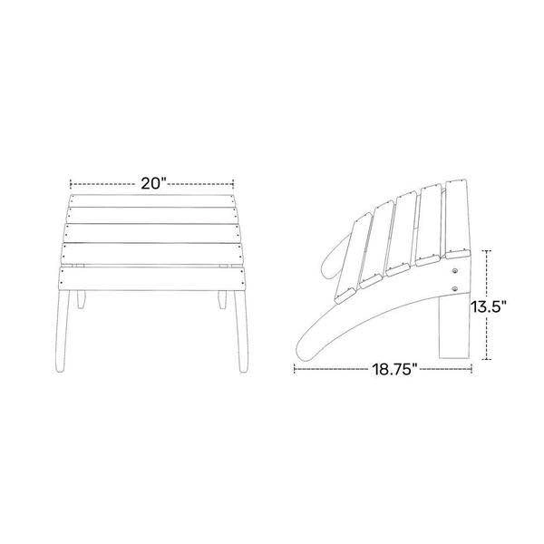 District Weathered Wood Outdoor Plastic Adirondack Chair Ottoman - photo 5