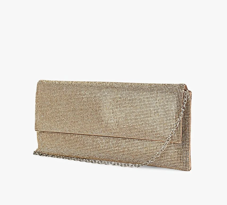 Formal Clutch Purse, gold toned