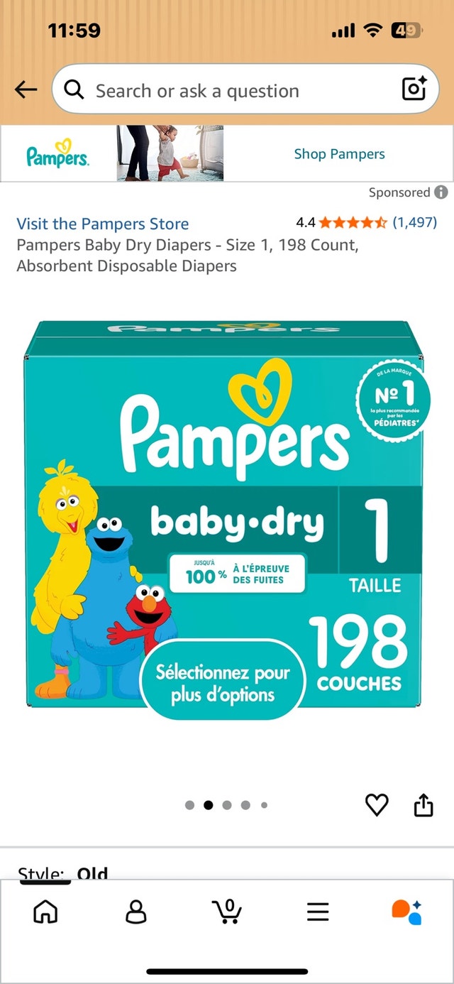Pampers Baby Dry Diapers Size 1