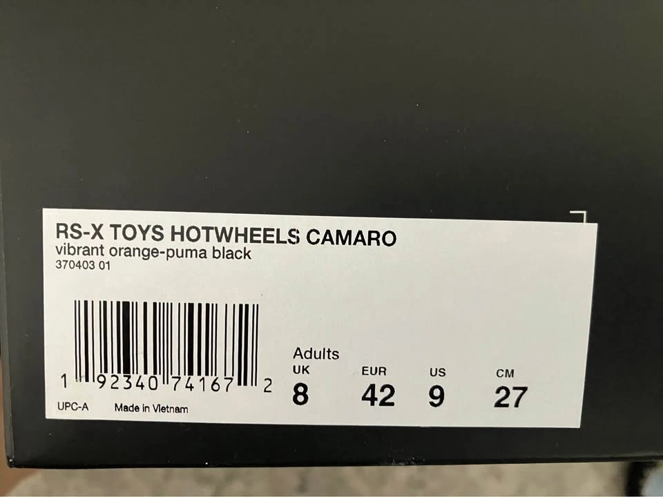 Puma RS-X Toys Hot Wheels Camaro Vibrant Orange - photo 2