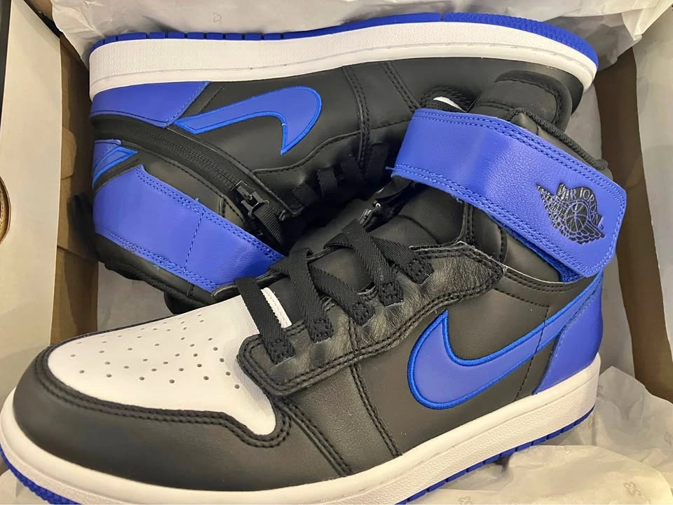 Air Jordan 1 High Zip Black Royal Blue Sneakers US 9