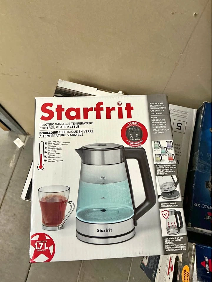 Starfrit Electric Variable Temperature Control Glass Kettle