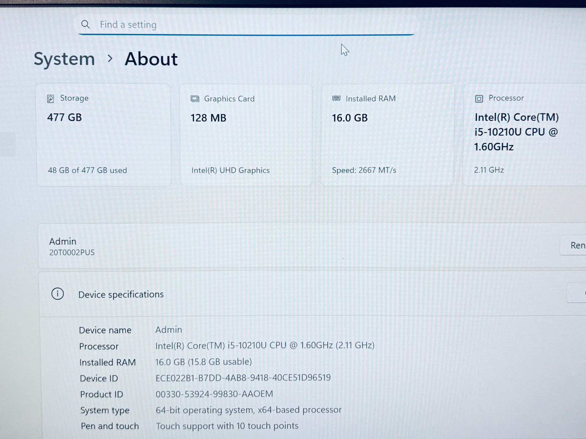 Lenovo T14S TouchScreen Core i5-10th Gen 16GB RAM 512GB SSD - photo 4