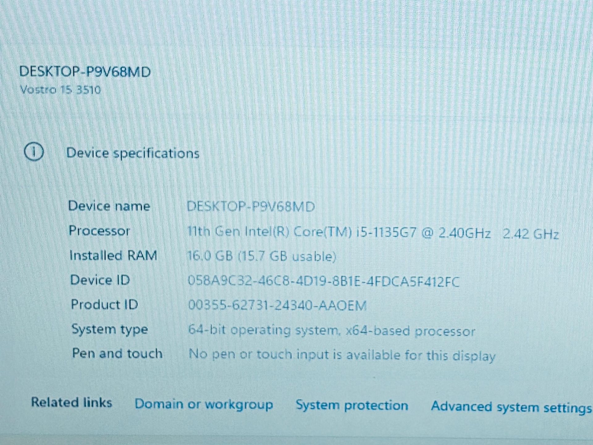DELL VOSTRO 15 3510 Core i5-1135G7 2.40Ghz 16GB RAM 512GB SSD - photo 4