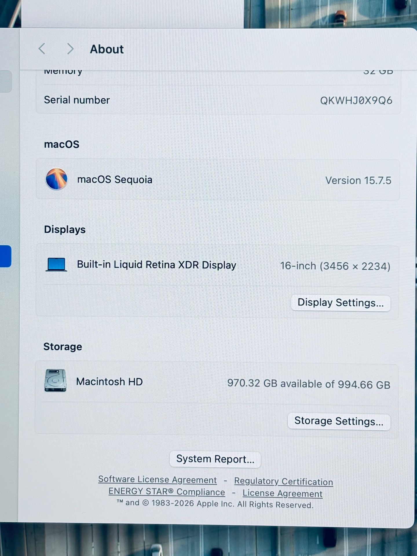 Apple Macbook Pro 16-inch 2021 M1 PRO 32GB RAM 1TB SSD - photo 3