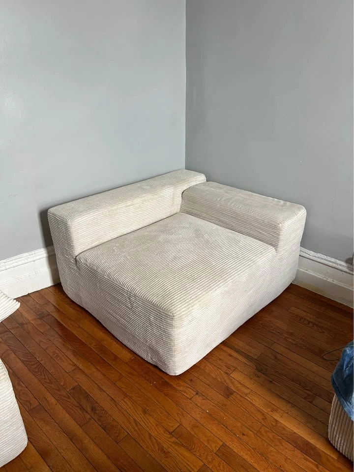 Boneless Oversized Corner Sofa Seat (Greige) - photo 2
