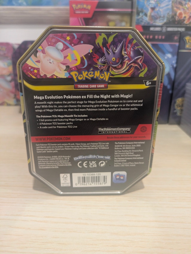 Pokemon Mega Moonlit Tin - Mega Clefable EX Factory Sealed - photo 2