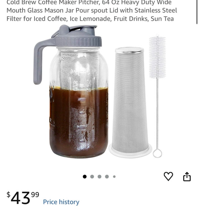 Cold Brew Coffee Maker Pitcher 64 Oz