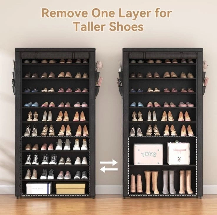 10 Tier Shoe Rack with Cover - photo 3