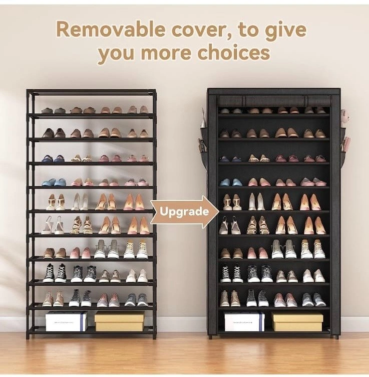 10 Tier Shoe Rack with Cover - photo 4