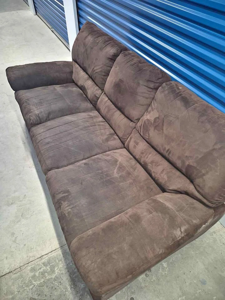 Suede brown couch
