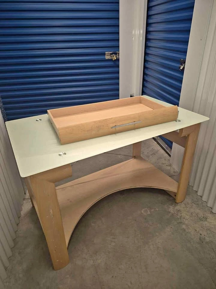 Glass top desk