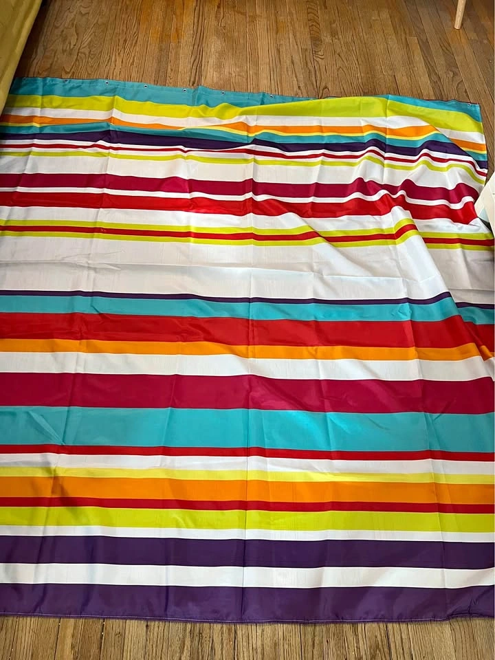 ⚽ Colorful stripes design Shower Curtain