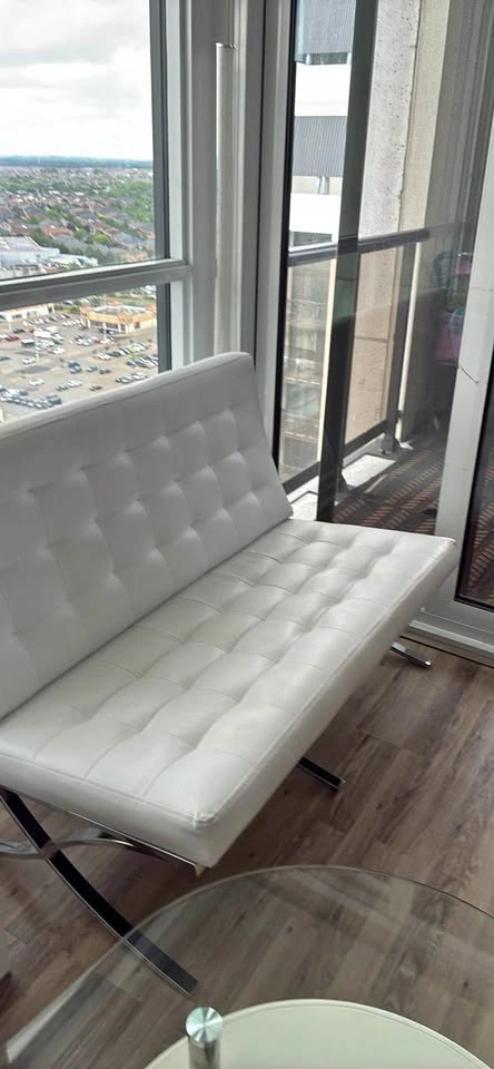 White leather chair