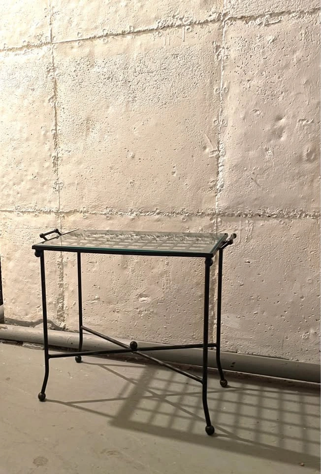 VTG Side Table, Removable Top Tray with Glass Insert (Bombay Com - photo 2