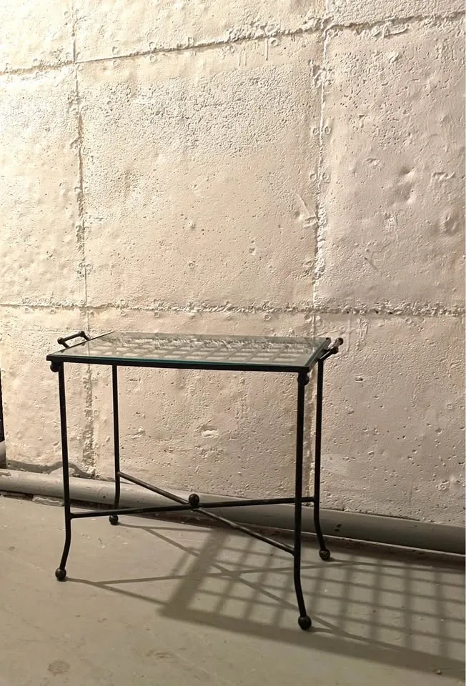 VTG Side Table, Removable Top Tray with Glass Insert (Bombay Com - photo 2