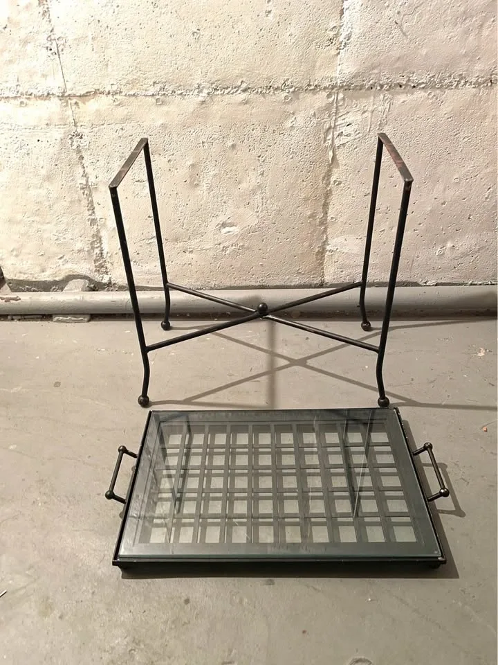 VTG Side Table, Removable Top Tray with Glass Insert (Bombay Com - photo 5
