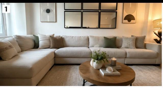 (FREE DELIVERY) Modern Beige Sectional Sofa from Ashley - photo 3